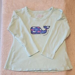 Vineyard Vines Light Blue Kids Long Sleeve Tee with Whale Design